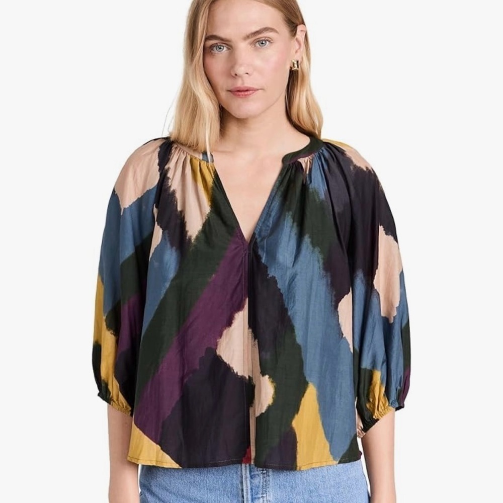 AQUA Multicolor Abstract Women's Top